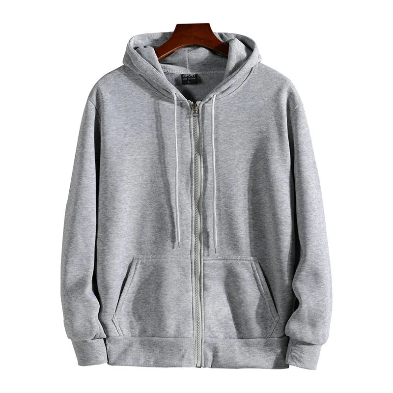 Men’s Zip-Up Hoodie – Casual Long Sleeve Sweatshirt